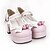 cheap Lolita Footwear-Lolita Shoes Sweet Lolita Princess High Heel Shoes Bowknot 7.5 CM Pink For Women PU Leather/Polyurethane Leather