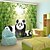 זול וילונות והצללה-Lovely Cartoon Style Panda Family With Bamboo Roller Shade