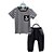 お買い得  セット-Boy&#039;s Korean Boy Boutique Quality Cotton Navy Striped Suit Summer Child Sports Suit