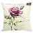 cheap Throw Pillows &amp; Covers-1 Pcs Violet Flower Country Square Cotton/Linen Pillow Cover