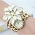 billiga Armbandsklockor-Women&#039;s Bracelet Watch Quartz White / Gold Imitation Diamond Analog Ladies Flower Pearls Elegant Fashion - Golden White One Year Battery Life / SSUO 377