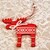 お買い得  ホリデー用品-クリスマスの飾りのためのクリスマスデコレーションの赤鹿の形をぶら下げ1個のMDFのmateriels