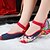 お買い得  レディースフラットシューズ-女性用 エスパドリル 刺繍靴 ボタン フラットヒール メリージェーン 刺繍の靴 デニム ネービー