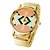 levne Dámské hodinky-New Fashion Gold Watch  Women&#039;s watch Personality Stripes