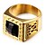 cheap Men&#039;s Jewelry-Men&#039;s Statement Ring Black Gemstone Golden Stainless Steel Acrylic Gold Plated Square Geometric Personalized Christmas Gifts Wedding Jewelry Love / 18K Gold