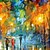 זול ציורי נוף-ציור שמן מצייר נוף רחוב גשם בעבודת יד בד מודרני מתוח עם מסגרת מתוחה