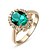 cheap Rings-Band Ring Statement Ring For Women&#039;s Sapphire Synthetic Emerald Party Wedding Casual Crystal Gold Plated Imitation Diamond Solitaire Oval Cut Simulated Cocktail Ring Gold / Daily