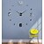 cheap Wall Clocks-Frameless Large DIY Wall Clock, Modern 3D Wall Clock with Mirror Numbers Stickers for Office Living Room Bedroom Kitchen Bar Clock Plate 120X120cm