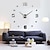 cheap Wall Clocks-Frameless Large DIY Wall Clock, Modern 3D Wall Clock with Mirror Numbers Stickers for Office Living Room Bedroom Kitchen Bar Clock Plate 120X120cm