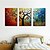 cheap Oil Paintings-Oil Painting Hand Painted - Abstract Modern Canvas / Three Panels / Stretched Canvas