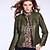 cheap Vip Deal-CEN     Women&#039;s Solid Colored Green Coats &amp; Jackets