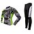 economico Set di abbigliamento da uomo-MOON Manica lunga Maglia con pantaloni da ciclismo Vello Poliestere Grigio Strisce Bicicletta Completo tuta Tenere al caldo Fodera di vello Traspirante Pad 3D Design anatomico Gli sport Strisce