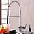 abordables Robinets de Cuisine-Robinet de Cuisine - 1 trou Chrome Pull-out / Pull-down Montage contemporain Kitchen Taps / Laiton / Mitigeur un trou