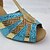 baratos Sapatos de Dança-Mulheres Sapatos de Dança Latina Paetês Sandália Presilha Salto Personalizado Personalizável Sapatos de Dança Prateado / Azul