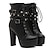 cheap Women&#039;s Shoes-Women&#039;s Shoes Round Toe Chunky Heel Ankle Boots with Lace-up