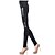 baratos Calças e Saias-Women&#039;s  PU Leather Patchwork Stretchy Elastic Waist Trousers Leggings