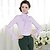 voordelige Damesblouses en -shirts-Vintage Ruche / Met ruches Overhemd Katoen Effen Opstaand