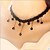 Недорогие Модные ожерелья-Жен. Оникс Ожерелья-бархатки С кисточками Свисающие Дамы Готика Мода Кружево Резина Черный Ожерелье Бижутерия Назначение Свадьба Для вечеринок Повседневные