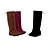 abordables Bottes Femme-Femme Chaussures Similicuir Printemps / Automne / Hiver Talon Bas 45.72-50.8 cm / Bottes Noir / Rouge / Marron