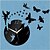 preiswerte Spiegel-Wanduhren-3D DIY Modern Style Angle Butterfly Acrylic Mirror Wall Clock