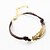 voordelige Armband-Dames Bedelarmbanden Lederen armbanden Bladvorm Dames Gepersonaliseerde Uniek ontwerp Standaard Paracord Armband sieraden bruin-Goud Voor Kerstcadeaus Dagelijks Causaal