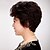 cheap Human Hair Capless Wigs-Human Hair Capless Wig Pixie Cut Short Hairstyles 2019 With Bangs style Brazilian Hair Curly Wavy Black Wig 8 inch Natural Hairline Side Part 100% Hand Tied Short Human Hair Capless Wigs / 8A