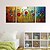 cheap Abstract Paintings-Oil Painting Hand Painted - Abstract Modern Stretched Canvas / Three Panels