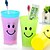 cheap Bathroom Gadgets-Multi-function Smile Face Plastic Toothbrush Cup 360ML(Random Color)