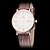 voordelige Trendy Horloge-Heren Dames Voor Stel Dress horloge Modieus horloge Kwarts Japanse quartz Kalender Leer Band Bruin