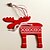 お買い得  ホリデー用品-クリスマスの飾りのためのクリスマスデコレーションの赤鹿の形をぶら下げ1個のMDFのmateriels