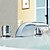 Недорогие Смесители для раковины в ванной-Ванная раковина кран - Водопад Хром Разбросанная Три отверстия / Две ручки три отверстияBath Taps / Латунь