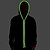 cheap Home Decor-Men&#039;s Black Light Up Hoodie with Green EL Wire LED Glow Flashing Party Bar Raver Festival Long Sleeve 2AA Batteries