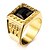 cheap Men&#039;s Jewelry-Men&#039;s Statement Ring Black Gemstone Golden Stainless Steel Acrylic Gold Plated Square Geometric Personalized Christmas Gifts Wedding Jewelry Love / 18K Gold
