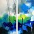 billige Abstrakte malerier-Hånd-malede Abstrakt / Abstrakt Landskab Fire Paneler Canvas Hang-Painted Oliemaleri For Hjem Dekoration