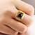 cheap Men&#039;s Jewelry-Men&#039;s Statement Ring Black Gemstone Golden Stainless Steel Acrylic Gold Plated Square Geometric Personalized Christmas Gifts Wedding Jewelry Love / 18K Gold