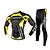 ieftine Seturi de îmbrăcăminte pentru bărbați-FJQXZ Bărbați Manșon Lung Jerseu Cycling cu Mâneci Galben / Negru Bicicletă Dresuri Ciclism Costume Rezistent la Vânt Respirabil 3D Pad Uscare rapidă Rezistent la Ultraviolete Sport Plasă Linii