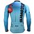 cheap Women&#039;s Cycling Clothing-ILPALADINO Men&#039;s Long Sleeve Cycling Jersey Winter Polyester White+Sky Blue Animal Bike Jersey Top Mountain Bike MTB Road Bike Cycling Breathable Quick Dry Ultraviolet Resistant Sports Clothing