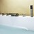 billige Badekraner-Badekarskran - Moderne Nikkel Børstet Badekar Og Dusj Keramisk Ventil Bath Shower Mixer Taps / Messing / Tre Håndtak fem hull