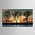 cheap Prints-Stretched Canvas Art The Sunset Under The Shadows Of  Decorative Painting  Set of 5