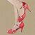 baratos Sapatos de Dança Latina-Mulheres Sapatos de Dança Latina Cetim Sandália Presilha Salto Personalizado Personalizável Sapatos de Dança Vermelho / Couro