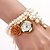 cheap Bracelet Watches-Women&#039;s Fashion Watch Bracelet Watch Quartz White Analog Pearls - Coffee Red Navy