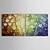 baratos Pinturas Florais/Botânicas-Pintura a Óleo Pintados à mão - Abstrato Contemprâneo Incluir moldura interna