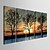 cheap Prints-Stretched Canvas Art The Sunset Under The Shadows Of  Decorative Painting  Set of 5