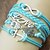 olcso Divat karkötő-Women&#039;s Wrap Bracelet Layered Owl Love Anchor European Fashion Multi Layer Alloy Bracelet Jewelry Blue For Daily Casual