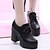 cheap Women&#039;s Boots-Women&#039;s Shoes Leatherette Spring / Fall Chunky Heel / Platform 5.08-10.16 cm / Booties / Ankle Boots Lace-up Burgundy / Black