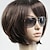 Недорогие старший парик-коричневые парики для женщин синтетический парик прямой прямой боб с челкой парик короткие коричневые синтетические волосы женские коричневые