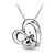 abordables Collier-Femme Pendentif de collier Cristal Argent sterling Amour Bijoux Pour