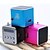 economico Casse-Radiolina FM mini, a forma di cubo, digitale, con cassa (lettore Micro SD, USB, vari colori)