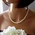 preiswerte Perlenhalskette-Perlen Halskette damas Retro Europäisch Brautkleidung Perlen Künstliche Perle Farbbildschirm Modische Halsketten Schmuck 1pc Für Hochzeit