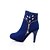 abordables Botas de mujer-Mujer Zapatos Semicuero Primavera Invierno Tacón Stiletto Botines/Hasta el Tobillo Con Para Vestido Negro Rojo Azul